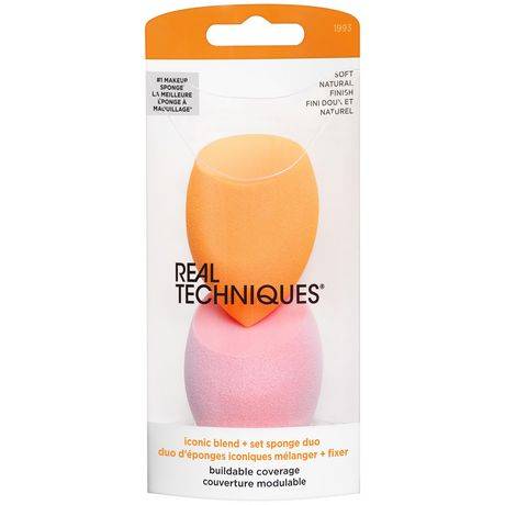 Real Techniques Miracle Complexion Sponge Set, Orange - Pink (2 pack)