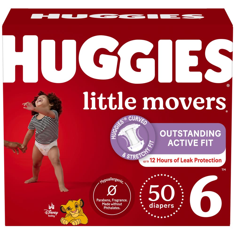 Huggies Little Movers Baby Diapers, 6 (50 ct)