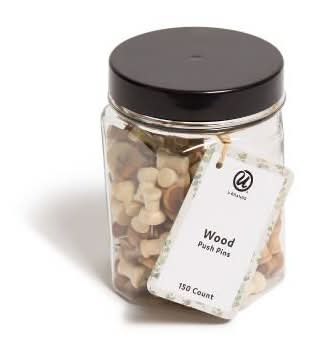Les Produits U Wooden Push Pins With Jar (150 ct)