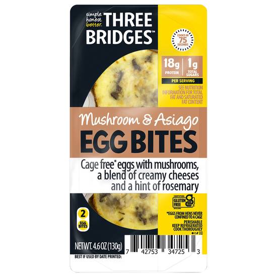 Three Bridges Mushroom & Asiago Egg Bites (2 ct)