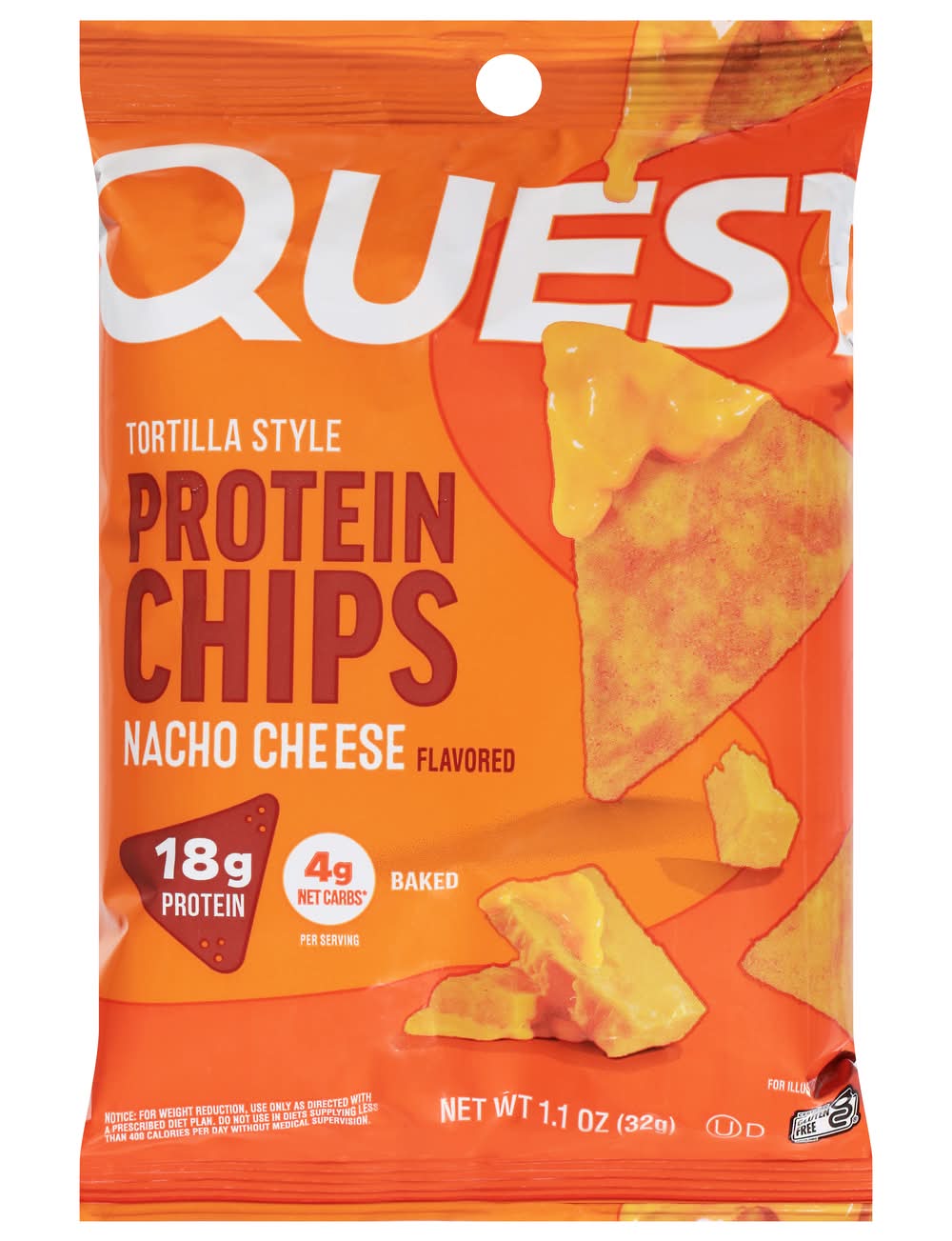 Quest Tortilla Style Protein Chips, Nacho Cheese (1.1 oz)
