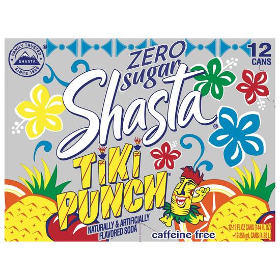 Shasta Zero Sugar Naturally & Artificially Flavored Soda (caffeine free) (12 ct)