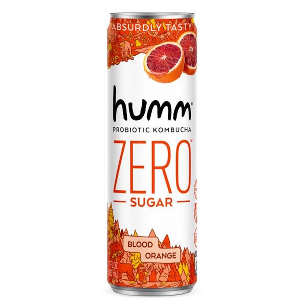 Humm Zero Kombucha, Blood Orange, 11 oz