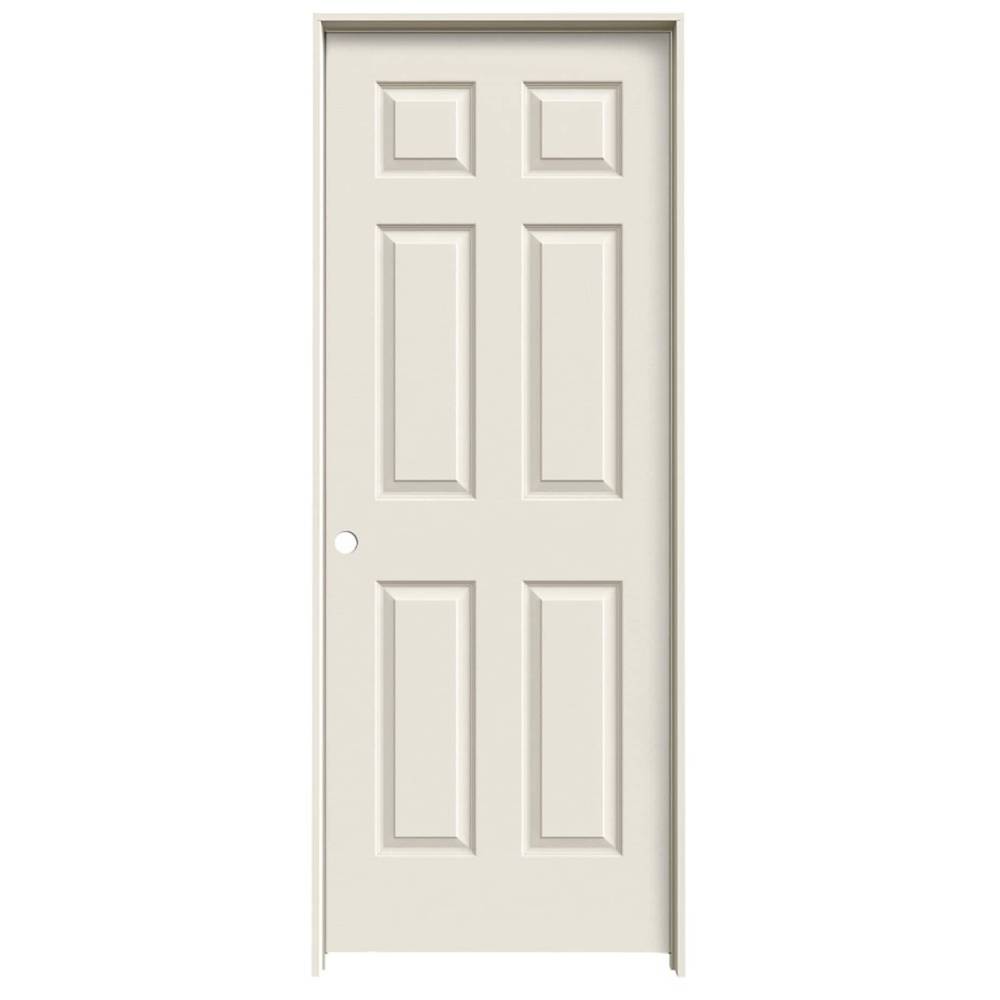 RELIABILT 30-in x 80-in Hollow Core 6-panel Right Hand Textured Primed Molded Composite Flat Jamb Single Prehung Interior Door | ABS612744