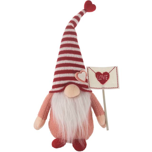 Red & Pink Valentine's Tabletop Gnome Holding Envelope