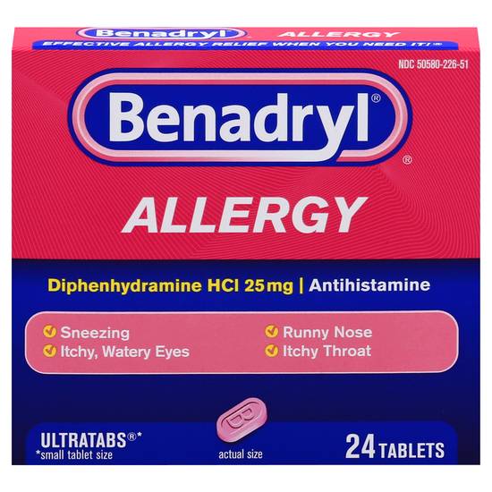 Benadryl Allergy Relief Tablets (24 ct)