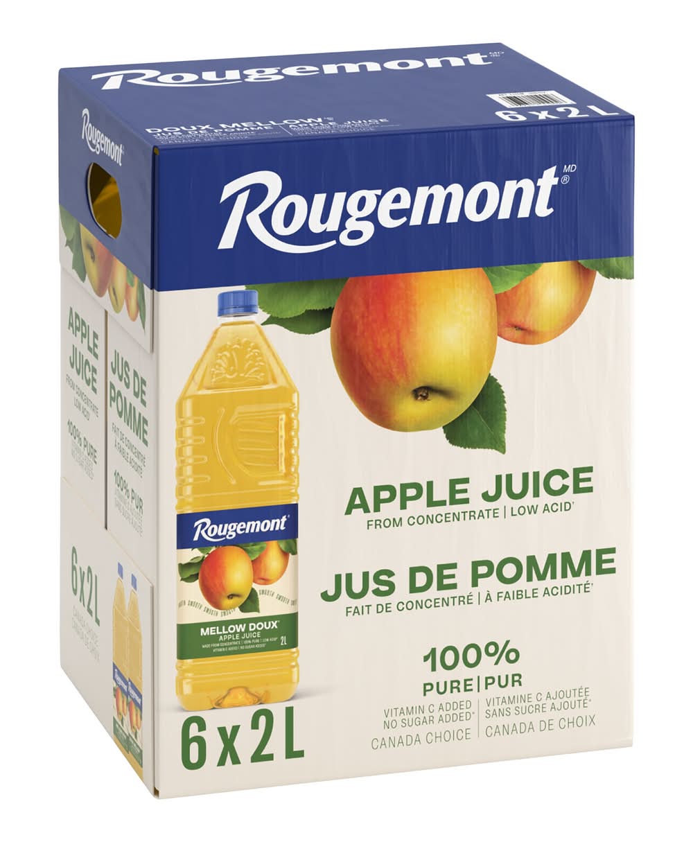 Rougemont - Jus De Pommes Doux, 6 × 2 L / Rougemont Mellow Apple Juice, 6 × 2 L