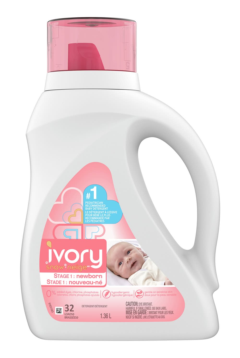 Ivory Snow Stage 1 Newborn Liquid Laundry Detergent (1.36 L)