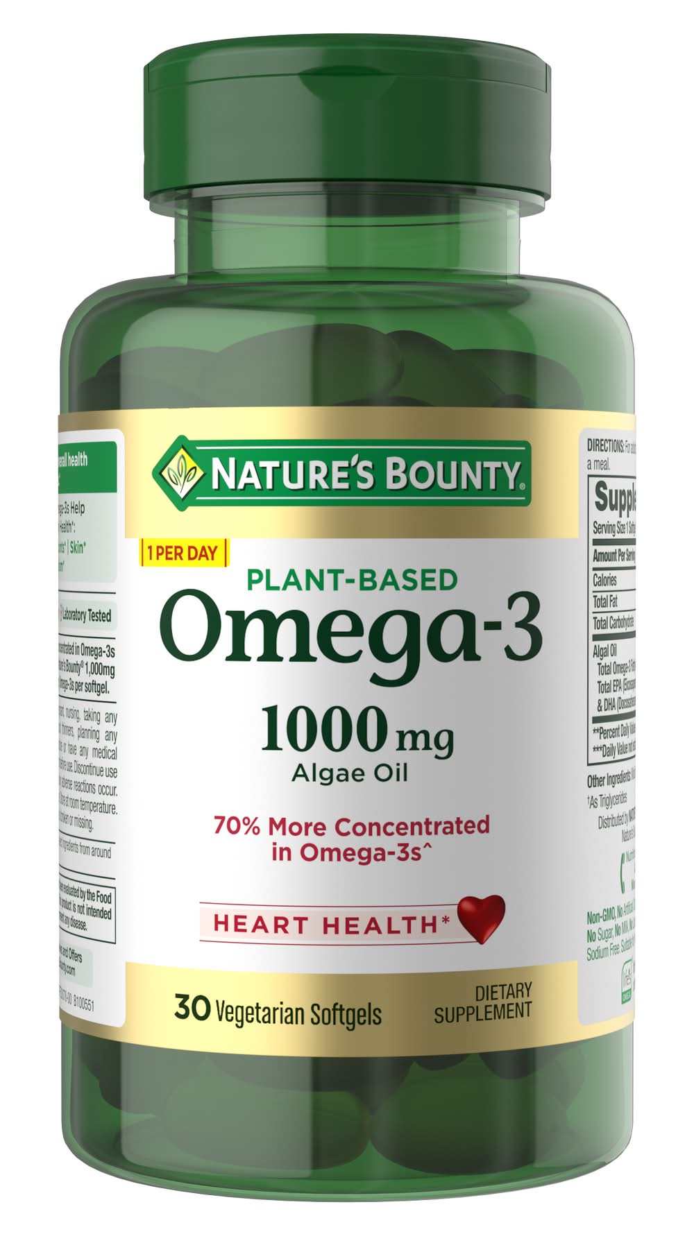 Nature's Bounty Plant Based Omega-3 Supplement Softgels (30 ct)