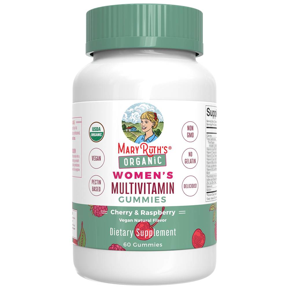 MaryRuth's Organic Women's Multivitamin Gummies, Cherry - Raspberry (60 ct)