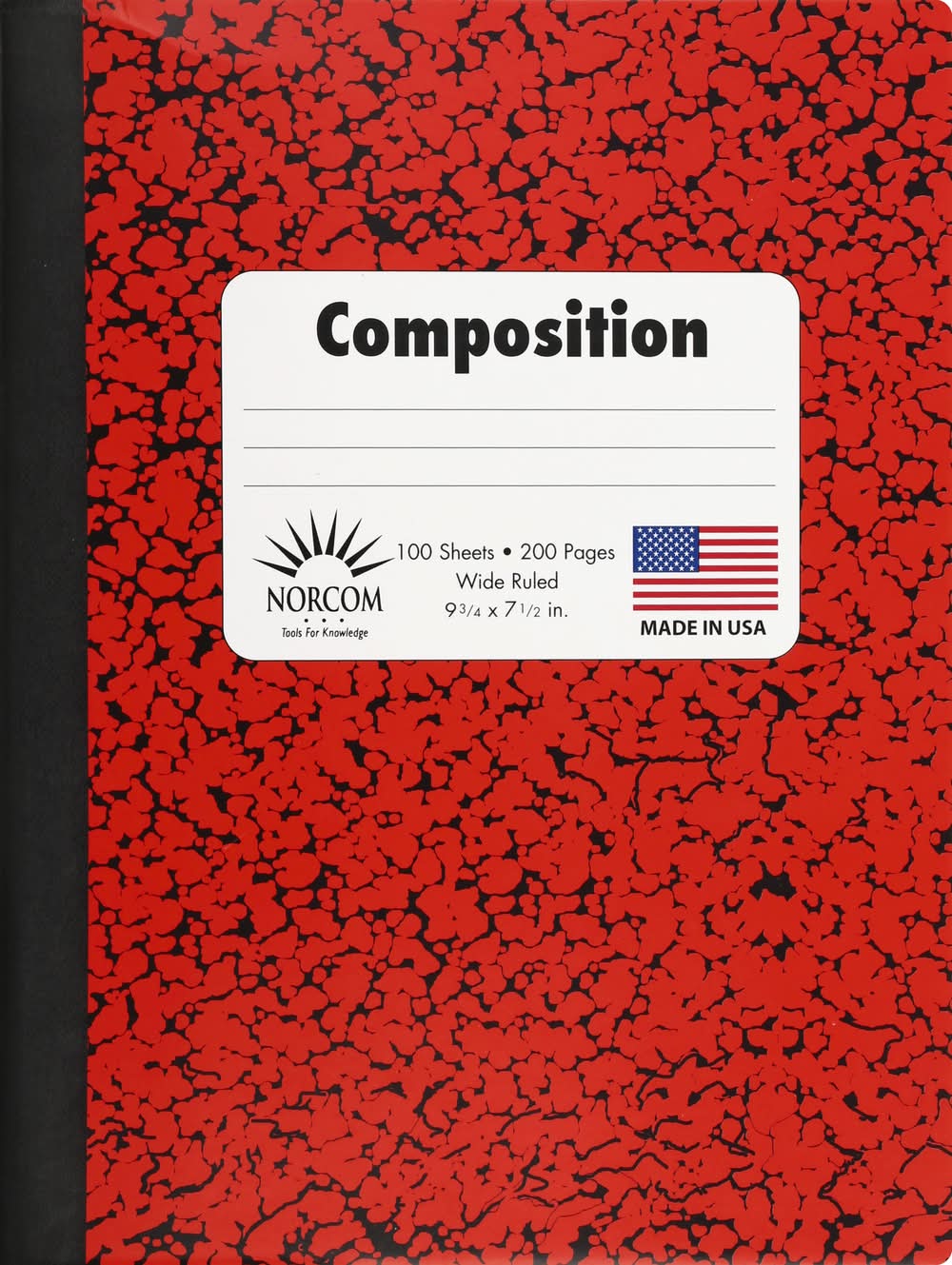 Norcom Wide Ruled Composition Book 200 Pages, 9 3/4x7 1/2 in