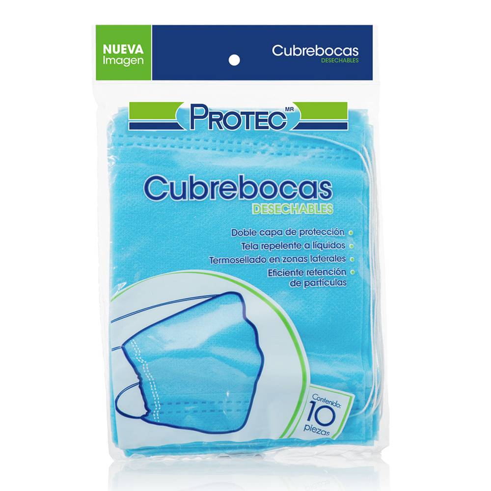 Protec · Cubrebocas desechables