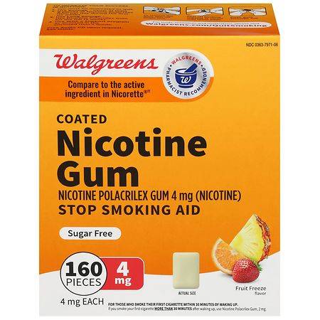 Walgreens Nicotine Polacrilex Coated Gum 4 mg (10.86 oz)