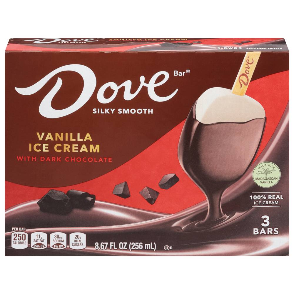 Dove Vanilla Ice Cream Bars With Dark Chocolate (8.67 fl oz)