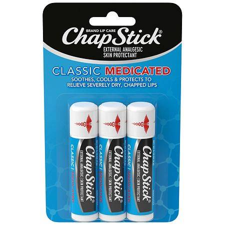 ChapStick Lip Balm Classic Medicated Tubes - 0.15 oz x 3 pack