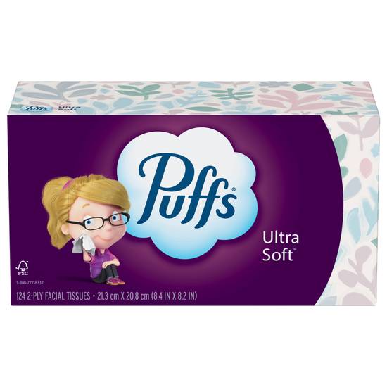 Puffs Ultra Soft 2-ply Facial Tissues (124 ct)