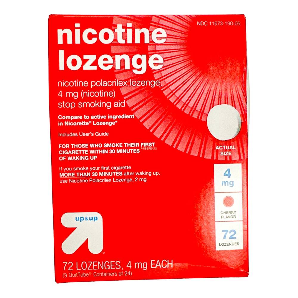 Up & Up Nicotine 4mg Lozenge Stop Smoking Aid Sugar Free (cherry)