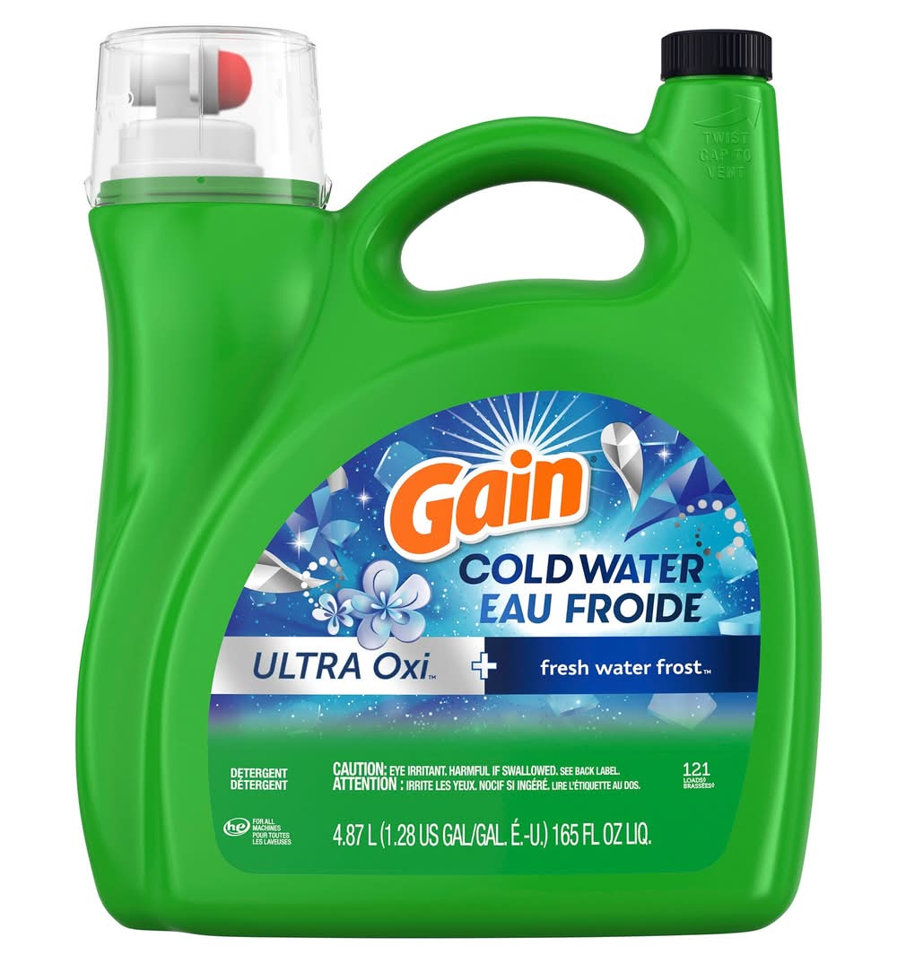 Gain - Détergent À Lessive Liquide En Eau Froide Avec Oxi, 4,87 L 121 Brassées / Gain Cold Water Liquid Laundry Detergent With Oxi, 4.87 L 121 Wash Loads
