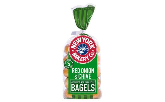 New York Bakery Co. 5 Red Onion & Chive Bagels