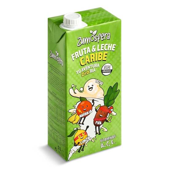 Bebida leche y frutas caribe Zumosfera brik 1 l