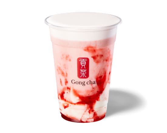 いちご杏仁 アーモンドミルクティー Strawberry Almond Jelly Almond Milk Tea