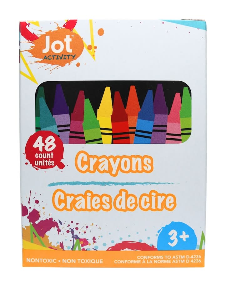 Jot Activity Crayons 3+ Up, Rainbow (48 ct)