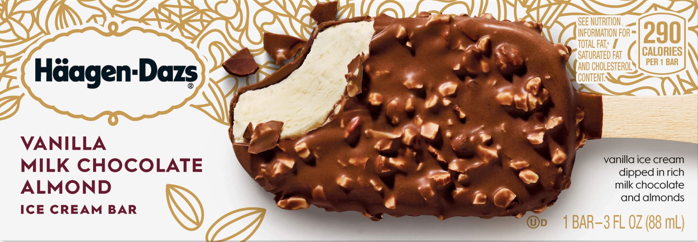 Häagen-Dazs Ice Cream Bar, Vanilla Milk Chocolate Almond (3 fl oz)