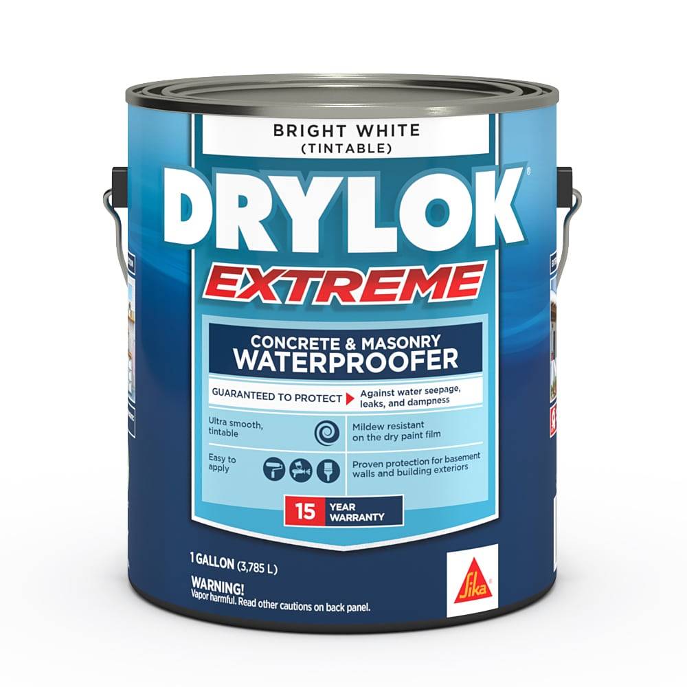 DRYLOK Extreme White Flat Solid Latex Mildew Resistant Interior/Exterior Waterproofer (1-Gallon) | 28613