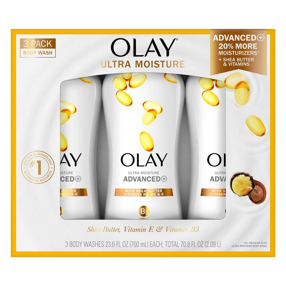 Olay Advanced Moisture Renewal Blend Body Wash, 23.6 oz, 3-pack