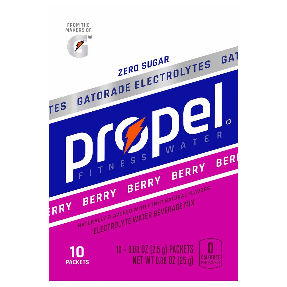 Propel Electrolyte Water Beverage Mix Packets, Berry (0.08 oz, 10 ct)