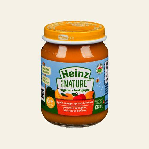 Heinz by nature purée de pomme, mangue, abricot et banane bio (128ml) - organic apple, mango, apricot & banana  (128 ml)
