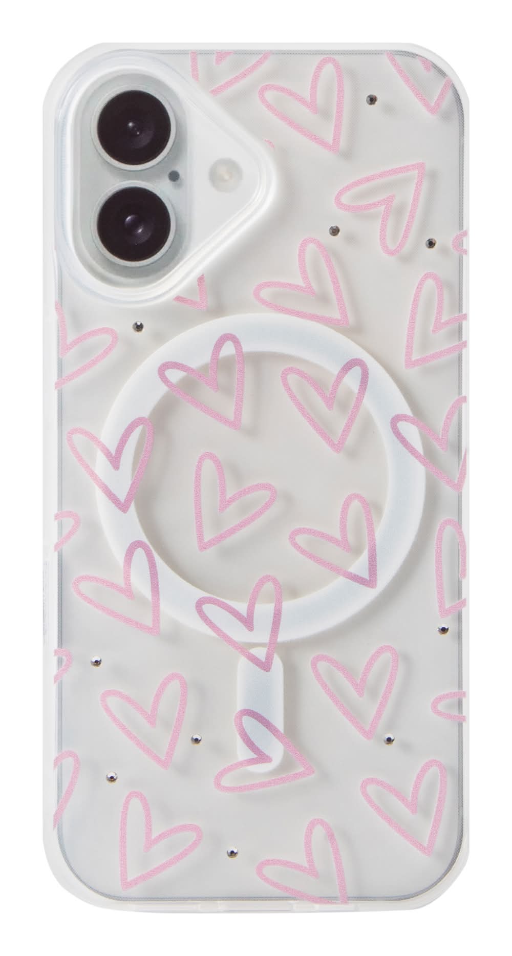 iPhone 16® Crystal Phone Case - MagSafe® Compatible Hearts