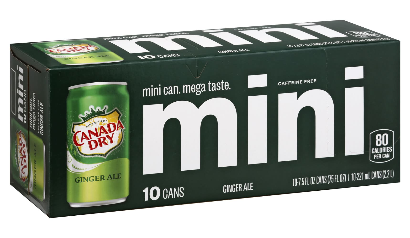 Canada Dry Mini Ginger Ale Soda Cans (10 x 7.5 fl oz)