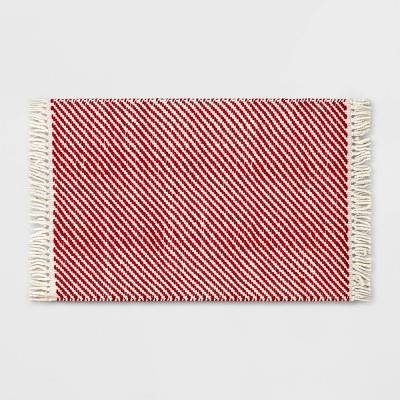 1'8"x2'10" Rectangle Red Striped Rug - Threshold™