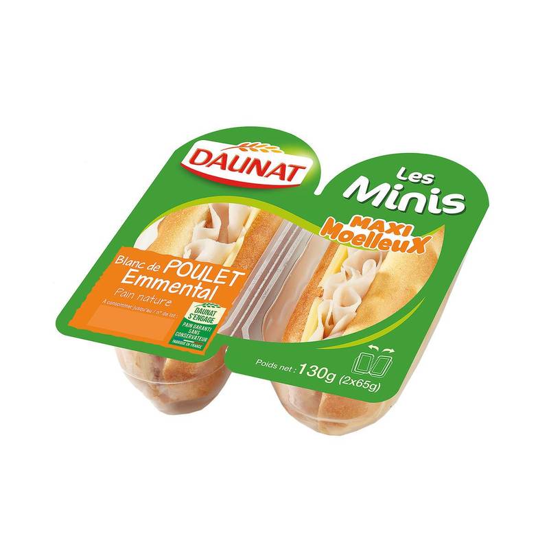 Sandwich mini blanc de poulet Daunat 130 g