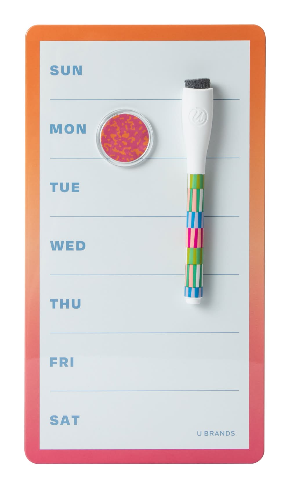 Frameless Dry Erase Board 5.5in x 10in Medium Orange