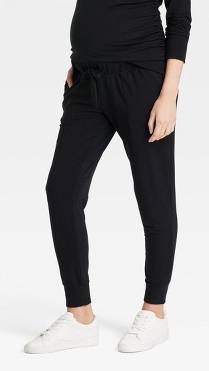 Knit Maternity Joggers - Isabel Maternity by Ingrid & Isabel™ Black XXL: Recycled Polyester, French Terry
