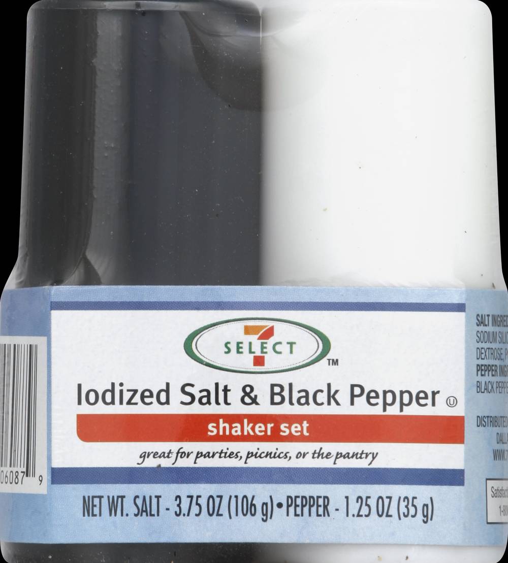 7-Select Iodized Salt & Black Pepper Shaker Set