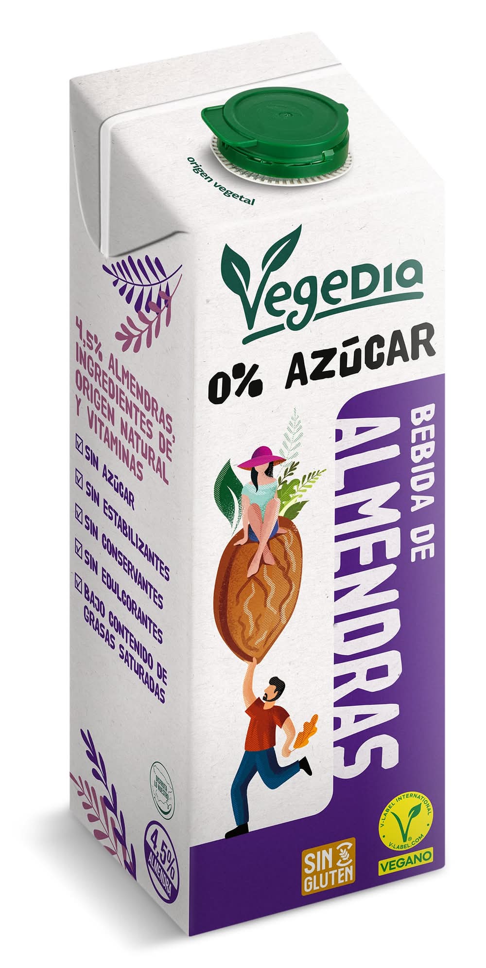 Bebida De Almendras 0% Azúcares Vegedia Brik 1 L