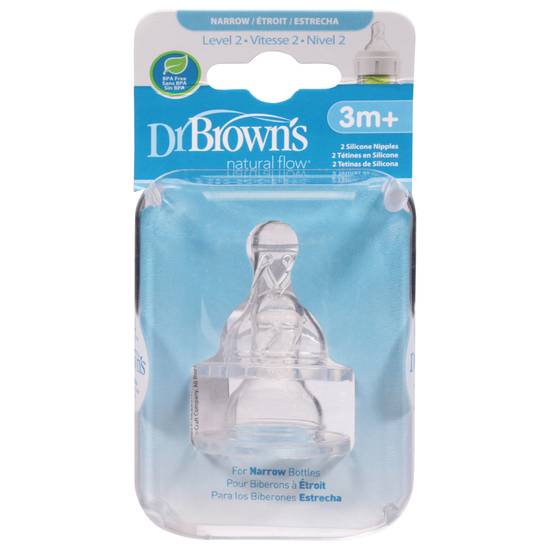Dr. Brown's Narrow Silicone Nipples 3m+ (2 ct)