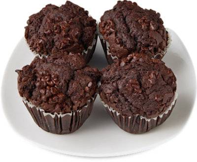 Bakery Double Chocolate Chip Muffins 4 Count - Each