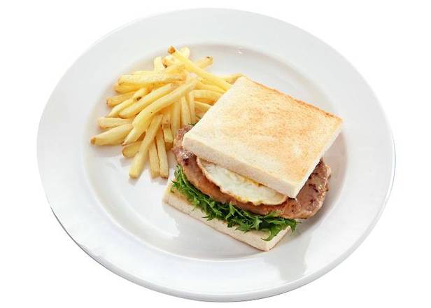 15 號厚切里肌豬排三明治套餐 Thick Pork Chop & Egg Sandwich Meal