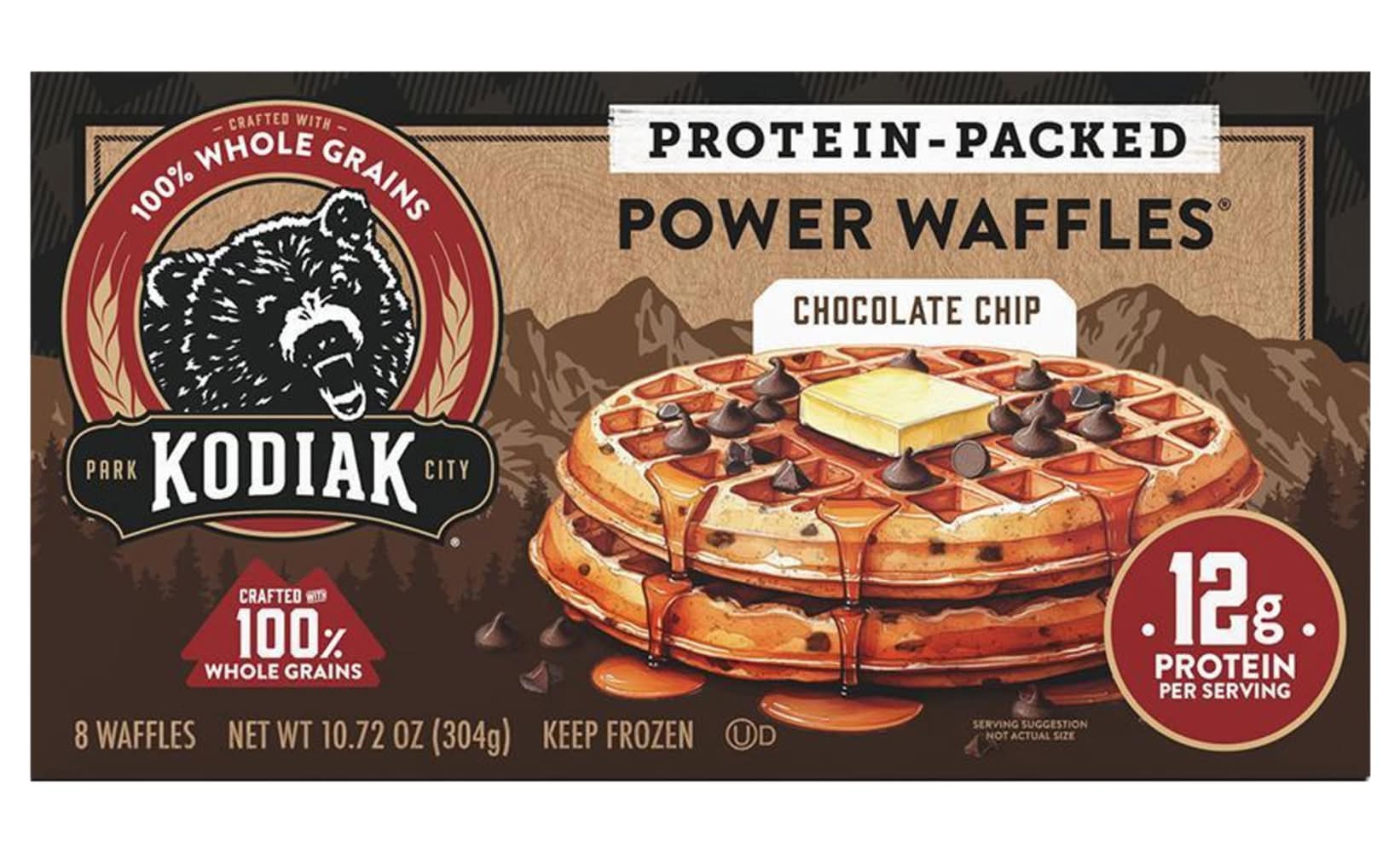 Kodiak Protein Packed Power Waffles, Chocolate Chip (10.72 oz, 8 ct)