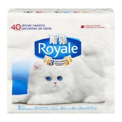 Royale serviettes de table triple épaisseur (40 un) - dinner napkins 3 ply (40 units)