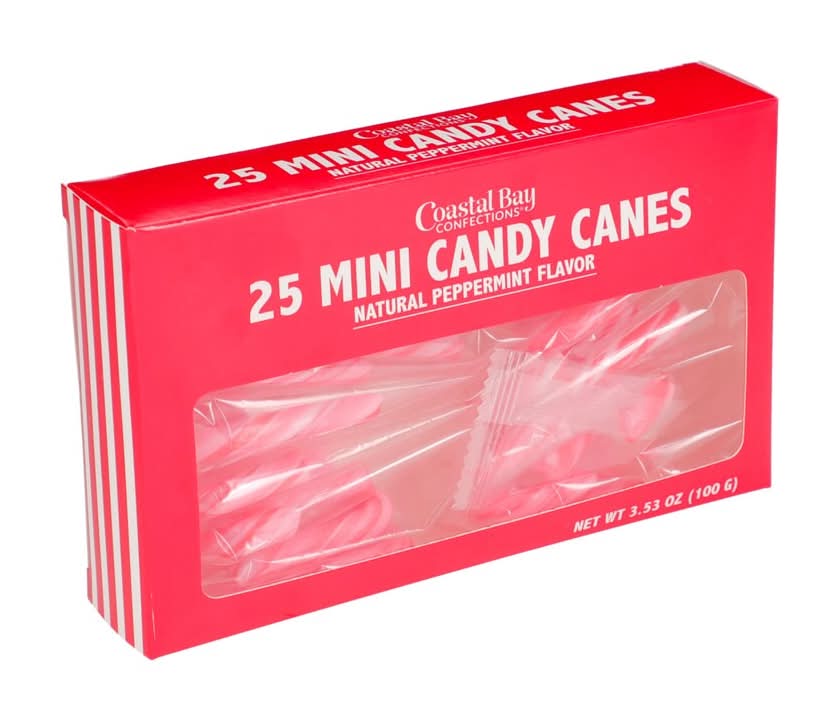 Coastel Bay Mini Candy Canes, Peppermint (3.53 oz, 25 ct)