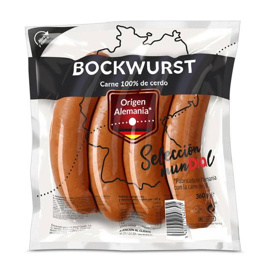 Salchichas cocidas bockwurst Selección Mundial bolsa 360 g