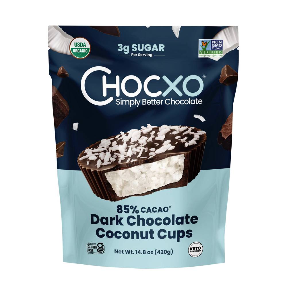 Chocxo Organic Dark Chocolate Coconut Cups, 14.8 oz