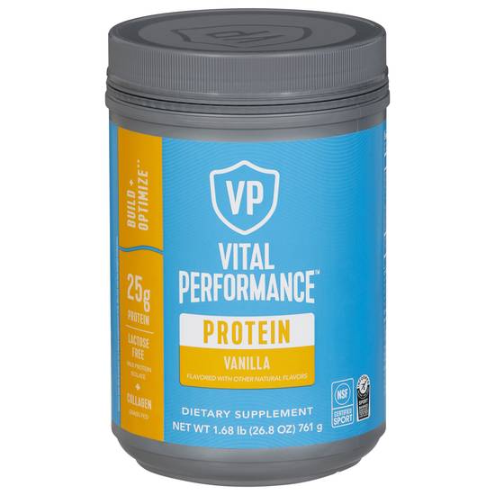 Vital Performance 25g Protein Vanilla Flavored Lactose Free (1.7 lbs)