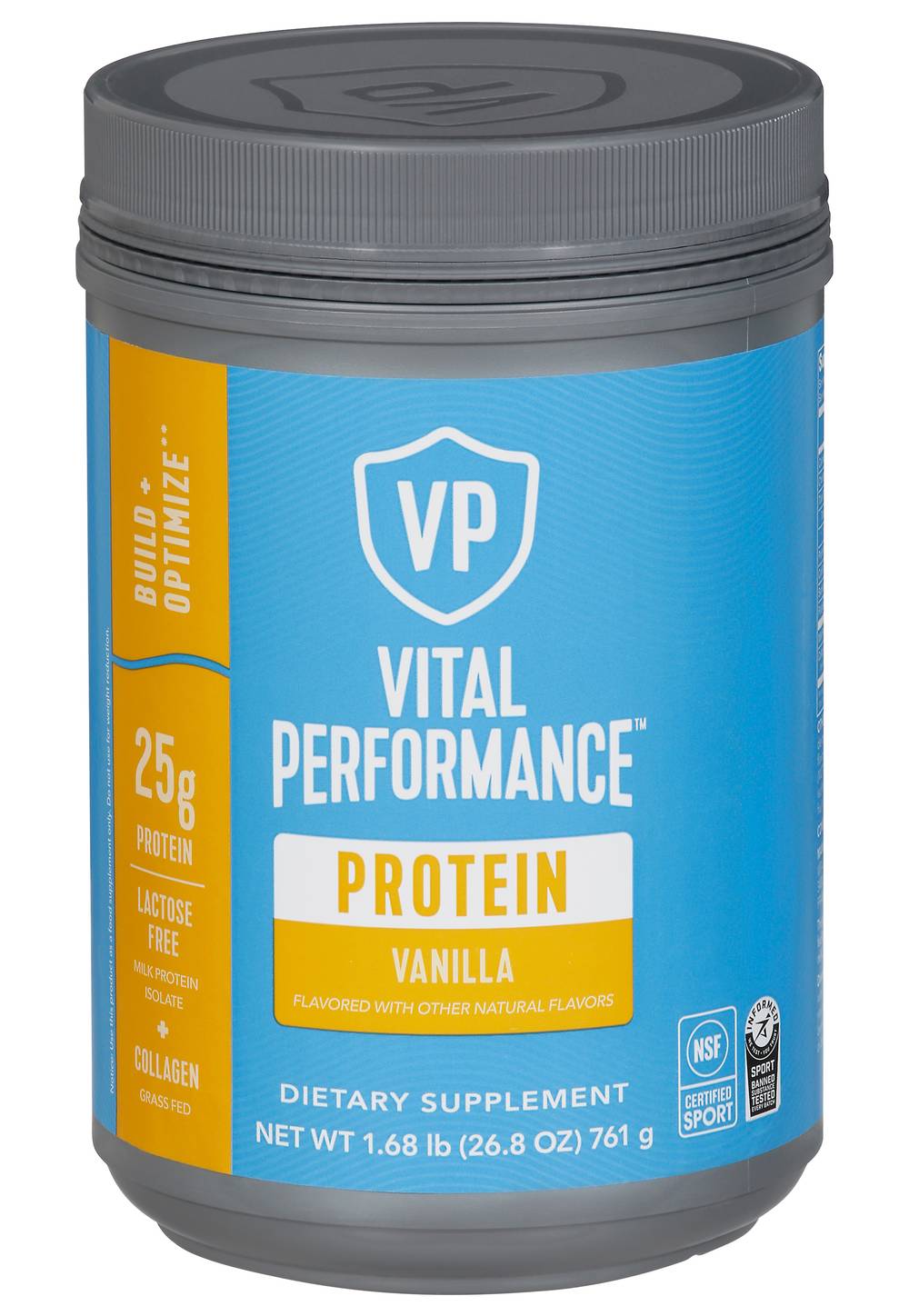 Vital Performance Lactose Free Protein Dietary Supplement, Vanilla (1.7 lbs)