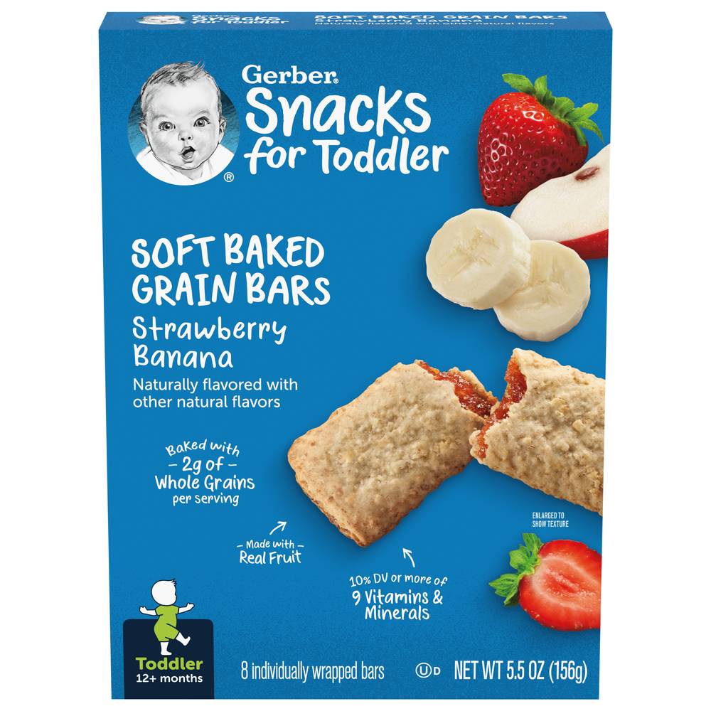 Gerber Strawberry Banana Soft Baked Grain Bars (5.5 oz, 8 ct)